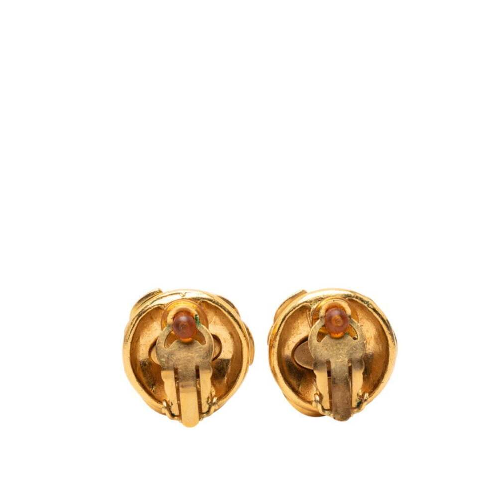 CHANEL Authentic Vintage Green Logo Earrings - Picture 2 of 4